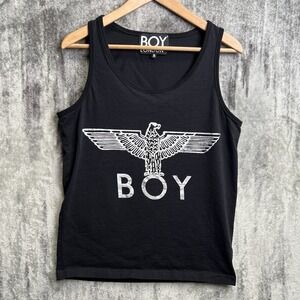 Boy London Big Logo Y2K Sleeveless Tank Top Black Size Small 100% Cotton